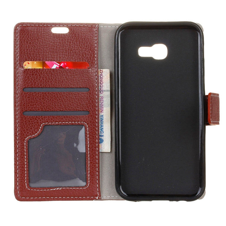 Litchi Texture Horizontal Flip Leather Case for Galaxy J4+, with Holder & Card Slots & Photo Frame