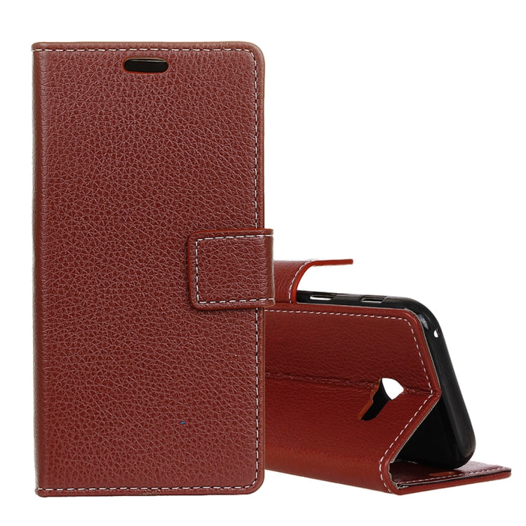 Litchi Texture Horizontal Flip Leather Case for Galaxy J4+, with Holder & Card Slots & Photo Frame