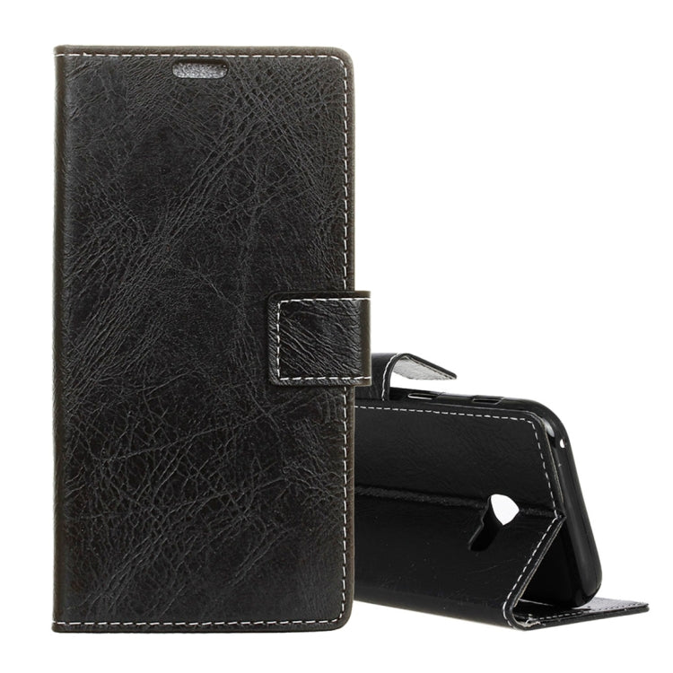Retro Crazy Horse Texture Horizontal Flip Leather Case for Galaxy J4+, with Holder & Card Slots & Photo Frame