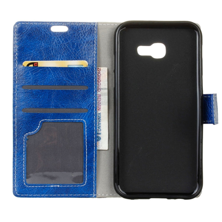 Retro Crazy Horse Texture Horizontal Flip Leather Case for Galaxy J4+, with Holder & Card Slots & Photo Frame