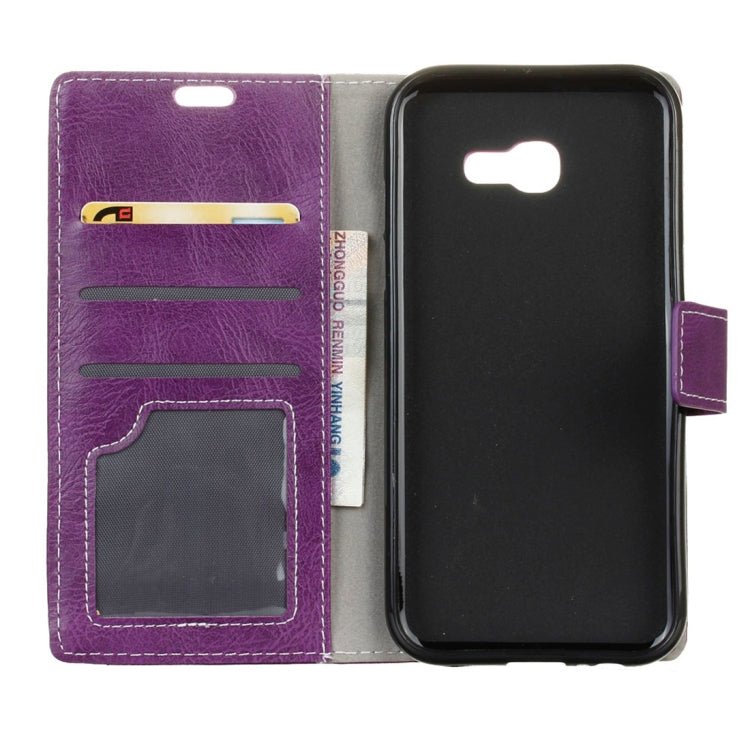 Retro Crazy Horse Texture Horizontal Flip Leather Case for Galaxy J4+, with Holder & Card Slots & Photo Frame