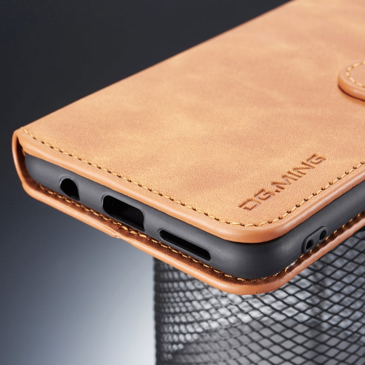 DG.MING Retro Oil Side Horizontal Flip Case for Galaxy A7 (2018), with Holder & Card Slots & Wallet