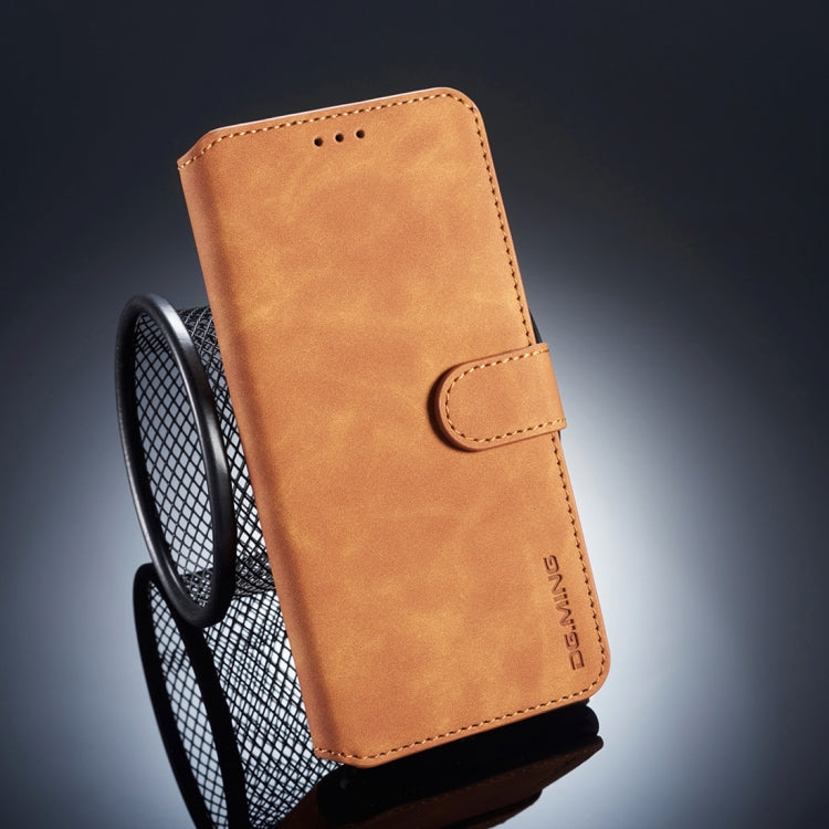DG.MING Retro Oil Side Horizontal Flip Case for Galaxy A7 (2018), with Holder & Card Slots & Wallet