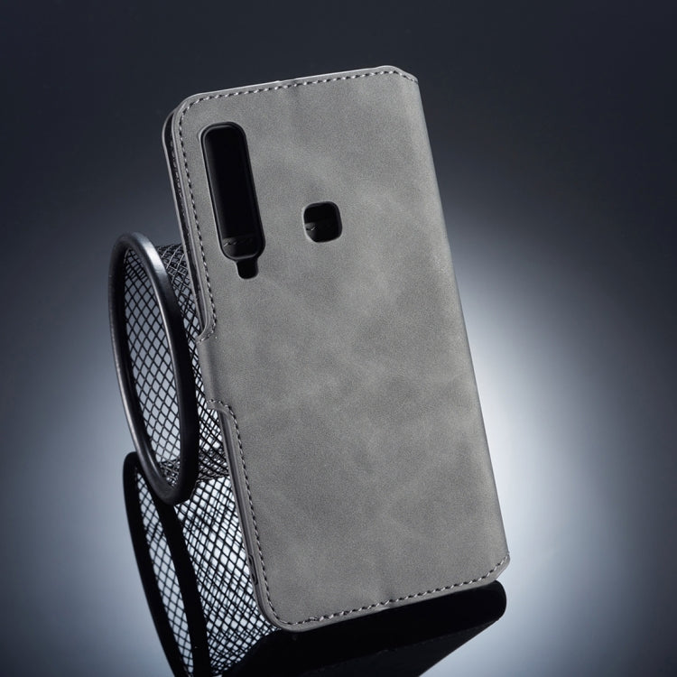 DG.MING Retro Oil Side Horizontal Flip Case for Galaxy A9 (2018), with Holder & Card Slots & Wallet