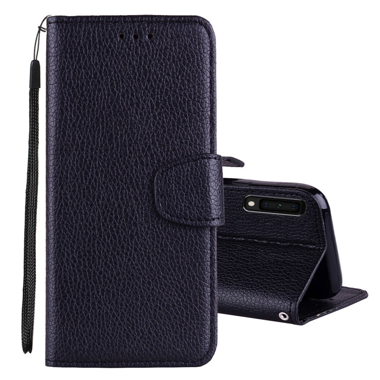 Litchi Texture Horizontal Flip Leather Case for Galaxy A7 (2018), with Holder & Card Slots & Wallet & Lanyard