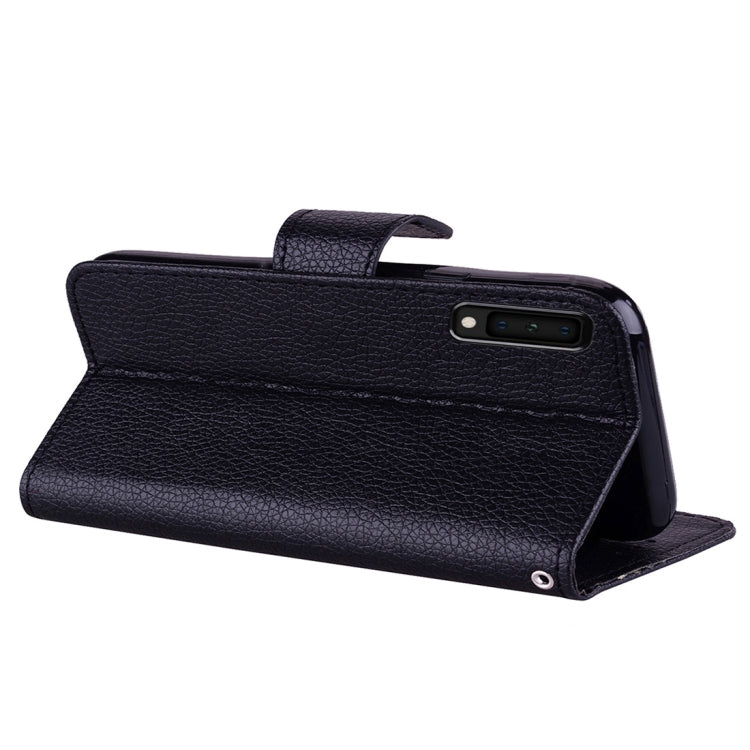 Litchi Texture Horizontal Flip Leather Case for Galaxy A7 (2018), with Holder & Card Slots & Wallet & Lanyard