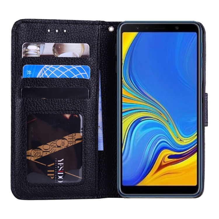 Litchi Texture Horizontal Flip Leather Case for Galaxy A7 (2018), with Holder & Card Slots & Wallet & Lanyard