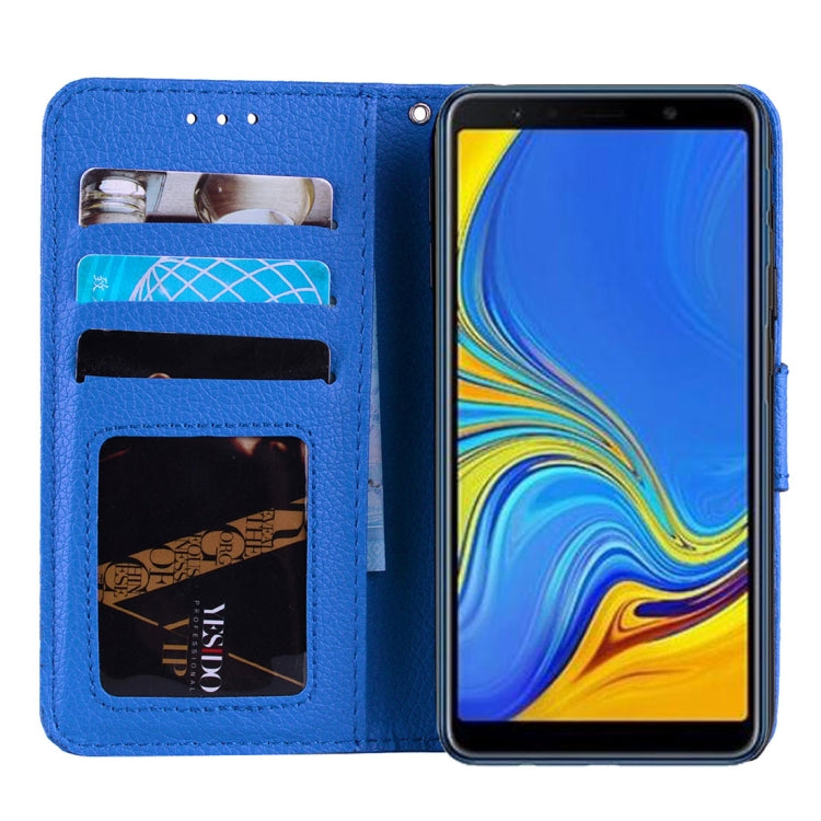 Litchi Texture Horizontal Flip Leather Case for Galaxy A7 (2018), with Holder & Card Slots & Wallet & Lanyard