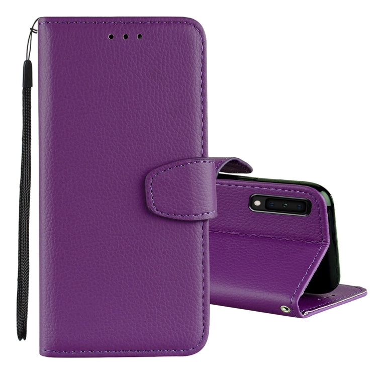Litchi Texture Horizontal Flip Leather Case for Galaxy A7 (2018), with Holder & Card Slots & Wallet & Lanyard