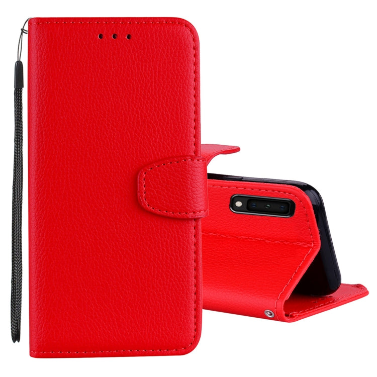 Litchi Texture Horizontal Flip Leather Case for Galaxy A7 (2018), with Holder & Card Slots & Wallet & Lanyard