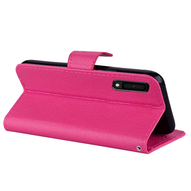 Litchi Texture Horizontal Flip Leather Case for Galaxy A7 (2018), with Holder & Card Slots & Wallet & Lanyard