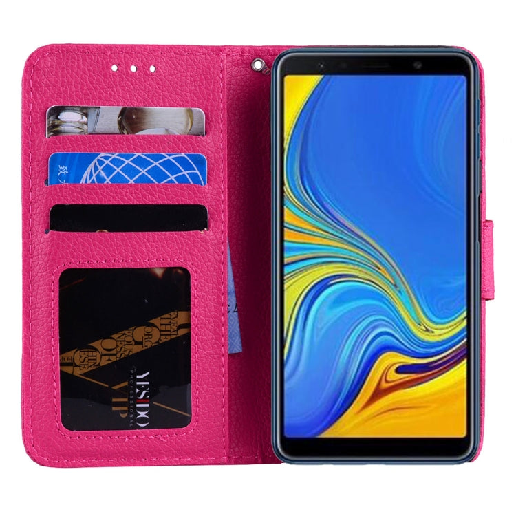 Litchi Texture Horizontal Flip Leather Case for Galaxy A7 (2018), with Holder & Card Slots & Wallet & Lanyard