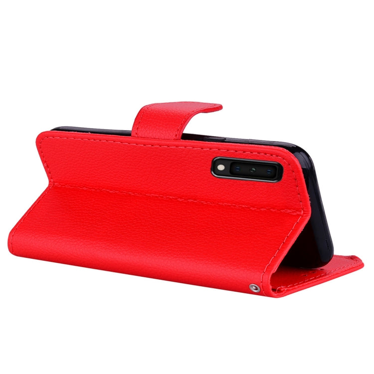 Litchi Texture Horizontal Flip Leather Case for Galaxy A7 (2018), with Holder & Card Slots & Wallet & Lanyard