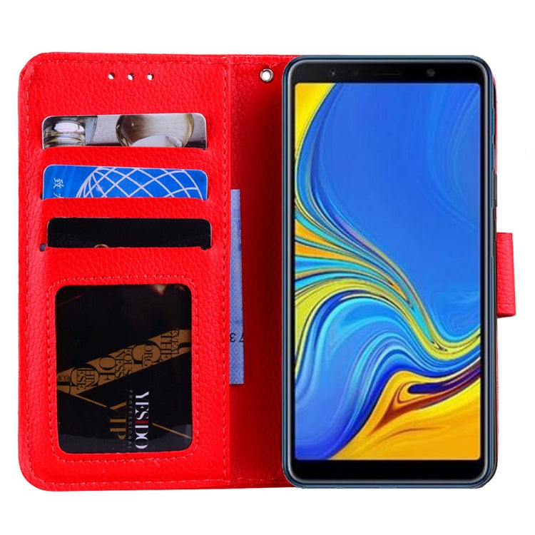 Litchi Texture Horizontal Flip Leather Case for Galaxy A7 (2018), with Holder & Card Slots & Wallet & Lanyard