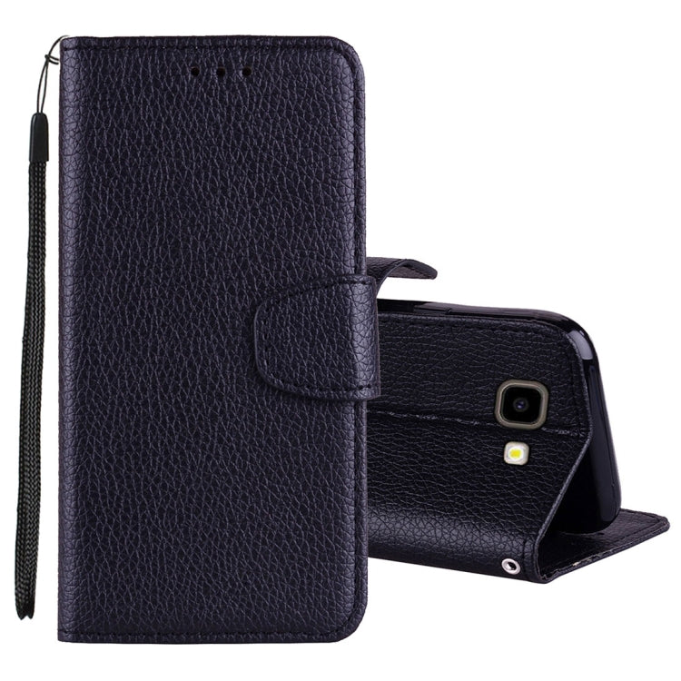 Litchi Texture Horizontal Flip Leather Case for Galaxy J4+, with Holder & Card Slots & Wallet & Lanyard