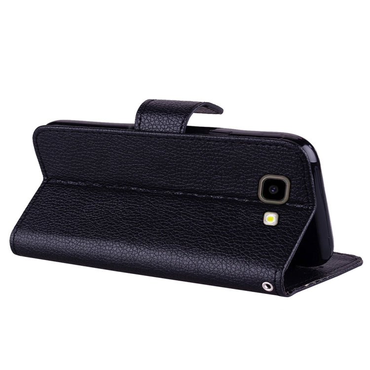 Litchi Texture Horizontal Flip Leather Case for Galaxy J4+, with Holder & Card Slots & Wallet & Lanyard