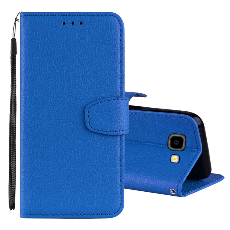 Litchi Texture Horizontal Flip Leather Case for Galaxy J4+, with Holder & Card Slots & Wallet & Lanyard