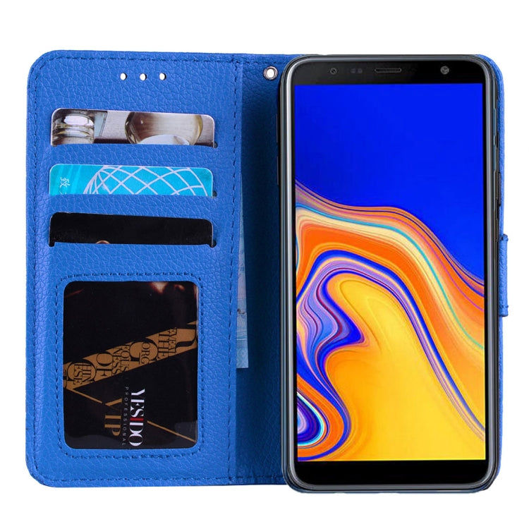 Litchi Texture Horizontal Flip Leather Case for Galaxy J4+, with Holder & Card Slots & Wallet & Lanyard