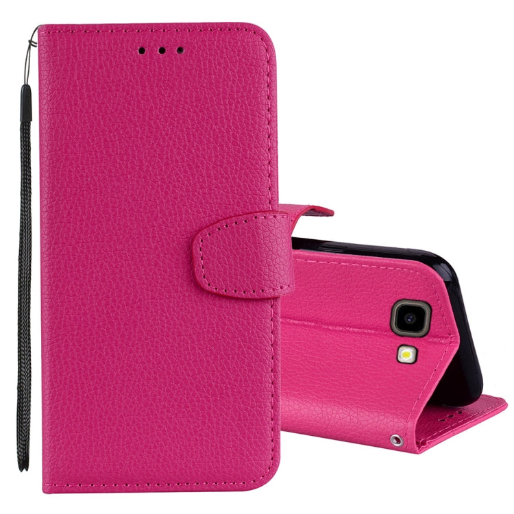 Litchi Texture Horizontal Flip Leather Case for Galaxy J4+, with Holder & Card Slots & Wallet & Lanyard
