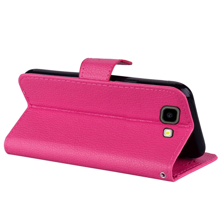Litchi Texture Horizontal Flip Leather Case for Galaxy J4+, with Holder & Card Slots & Wallet & Lanyard