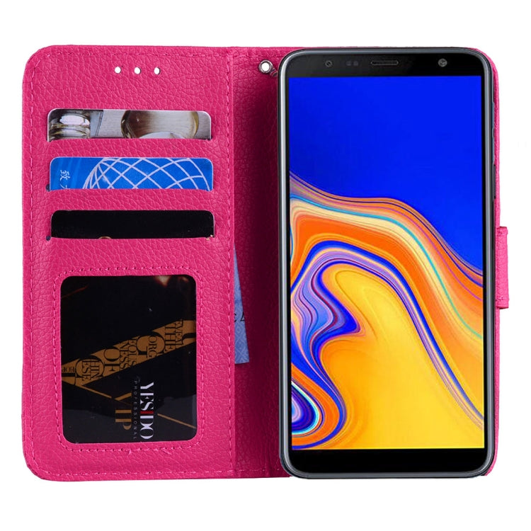 Litchi Texture Horizontal Flip Leather Case for Galaxy J4+, with Holder & Card Slots & Wallet & Lanyard