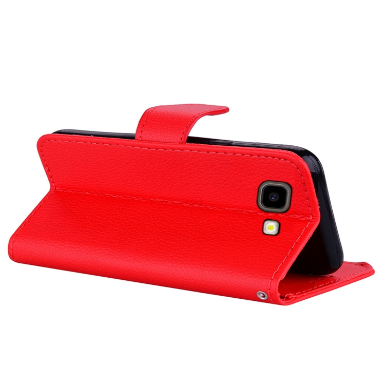 Litchi Texture Horizontal Flip Leather Case for Galaxy J4+, with Holder & Card Slots & Wallet & Lanyard