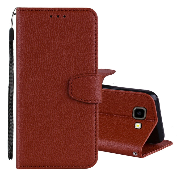 Litchi Texture Horizontal Flip Leather Case for Galaxy J4+, with Holder & Card Slots & Wallet & Lanyard