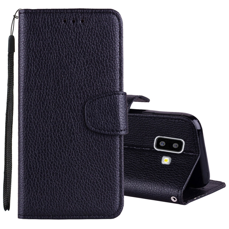 Litchi Texture Horizontal Flip Leather Case for Galaxy J6+, with Holder & Card Slots & Wallet & Lanyard