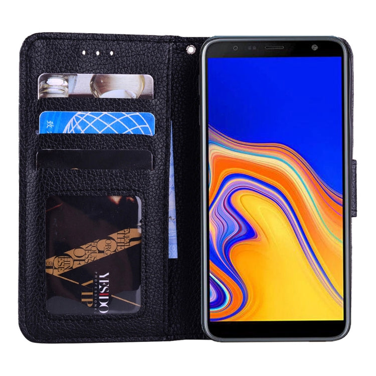 Litchi Texture Horizontal Flip Leather Case for Galaxy J6+, with Holder & Card Slots & Wallet & Lanyard