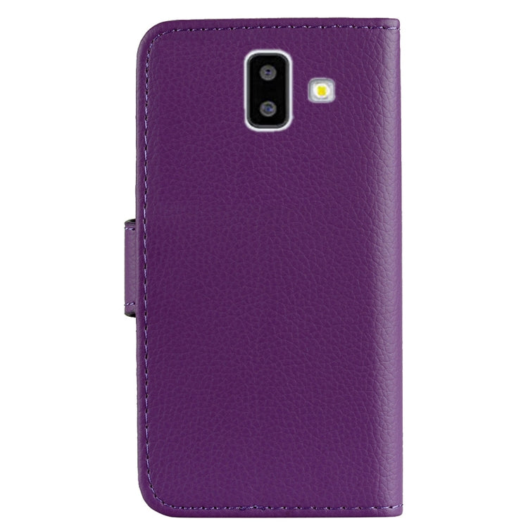 Litchi Texture Horizontal Flip Leather Case for Galaxy J6+, with Holder & Card Slots & Wallet & Lanyard
