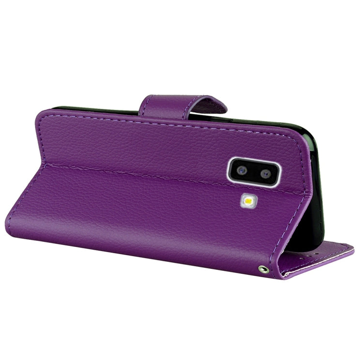Litchi Texture Horizontal Flip Leather Case for Galaxy J6+, with Holder & Card Slots & Wallet & Lanyard