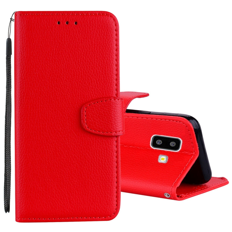 Litchi Texture Horizontal Flip Leather Case for Galaxy J6+, with Holder & Card Slots & Wallet & Lanyard