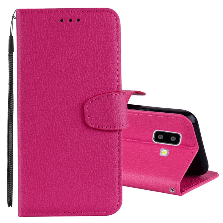 Litchi Texture Horizontal Flip Leather Case for Galaxy J6+, with Holder & Card Slots & Wallet & Lanyard