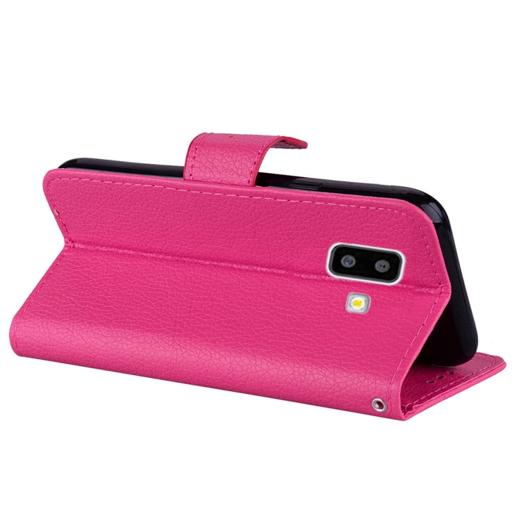Litchi Texture Horizontal Flip Leather Case for Galaxy J6+, with Holder & Card Slots & Wallet & Lanyard