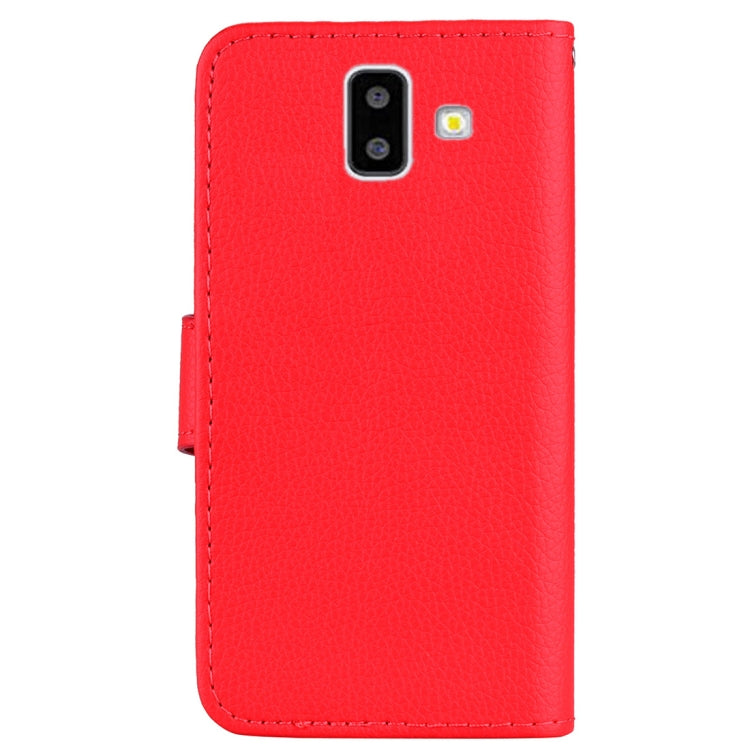 Litchi Texture Horizontal Flip Leather Case for Galaxy J6+, with Holder & Card Slots & Wallet & Lanyard