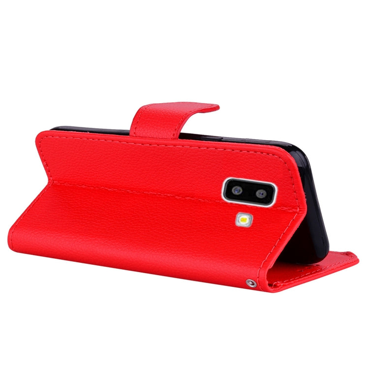 Litchi Texture Horizontal Flip Leather Case for Galaxy J6+, with Holder & Card Slots & Wallet & Lanyard