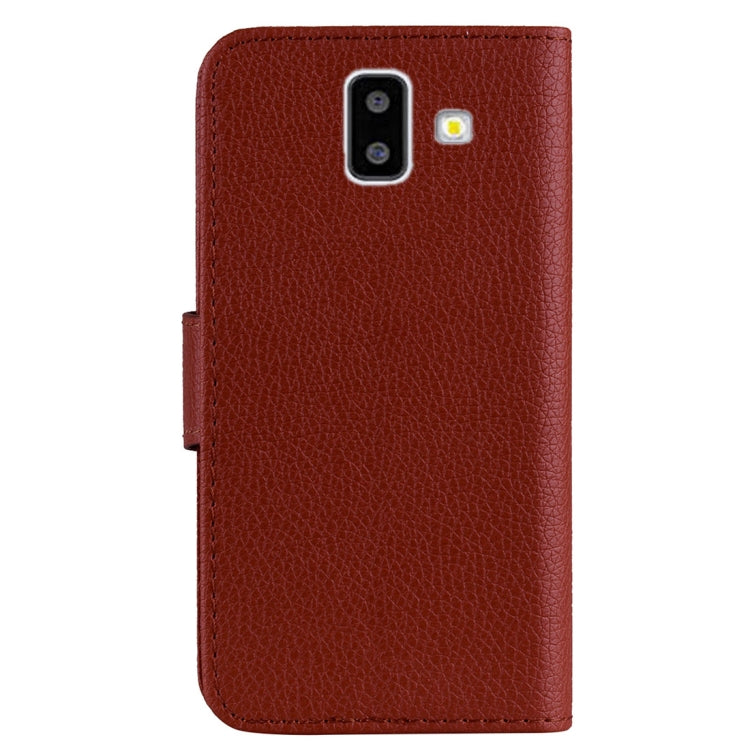 Litchi Texture Horizontal Flip Leather Case for Galaxy J6+, with Holder & Card Slots & Wallet & Lanyard