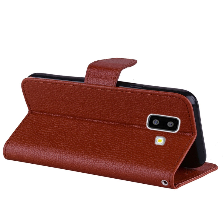 Litchi Texture Horizontal Flip Leather Case for Galaxy J6+, with Holder & Card Slots & Wallet & Lanyard
