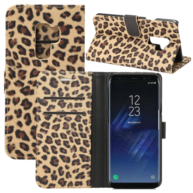 For Galaxy S9+ Leopard Pattern PU + PC Horizontal Flip Leather Case with Holder & Card Slots & Wallet
