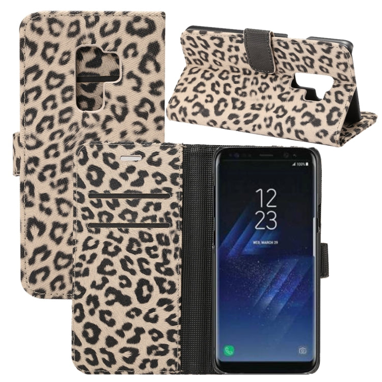 For Galaxy S9+ Leopard Pattern PU + PC Horizontal Flip Leather Case with Holder & Card Slots & Wallet