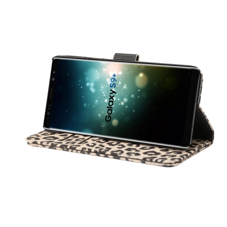 For Galaxy S9+ Leopard Pattern PU + PC Horizontal Flip Leather Case with Holder & Card Slots & Wallet