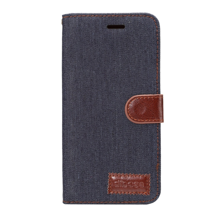 Dibase for Galaxy S9+ Denim Texture TPU Horizontal Flip Leather Case with Holder & Card Slots(Black)