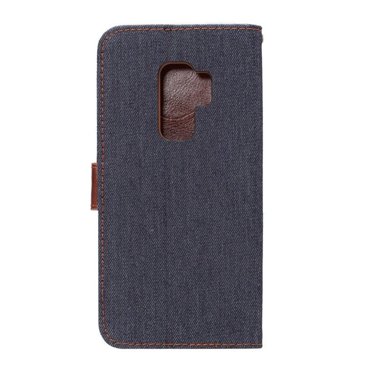 Dibase for Galaxy S9+ Denim Texture TPU Horizontal Flip Leather Case with Holder & Card Slots(Black)