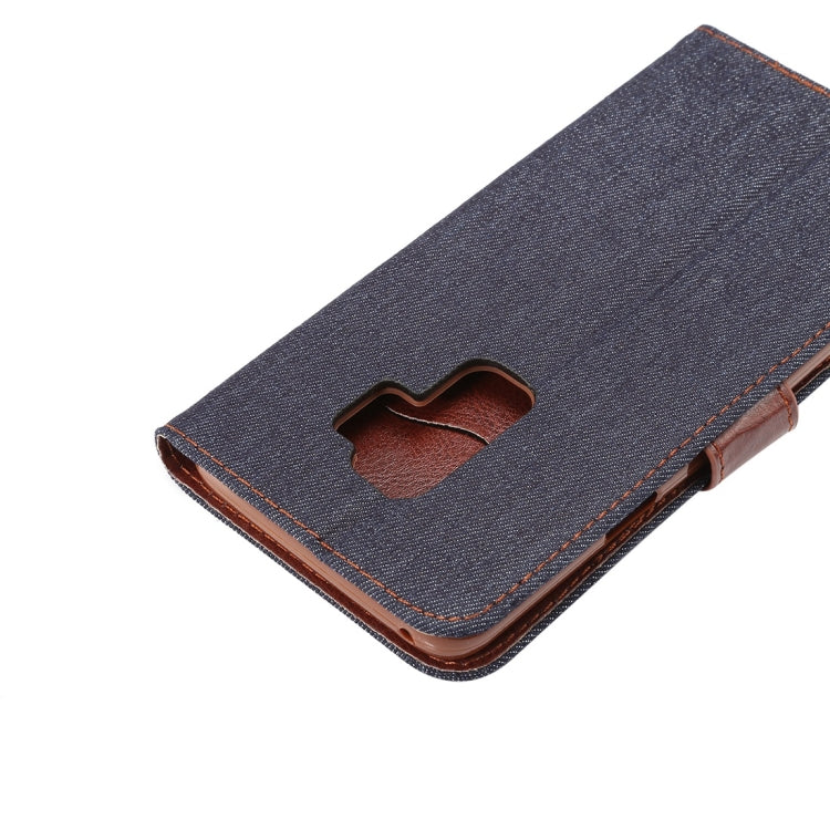Dibase for Galaxy S9+ Denim Texture TPU Horizontal Flip Leather Case with Holder & Card Slots(Black)