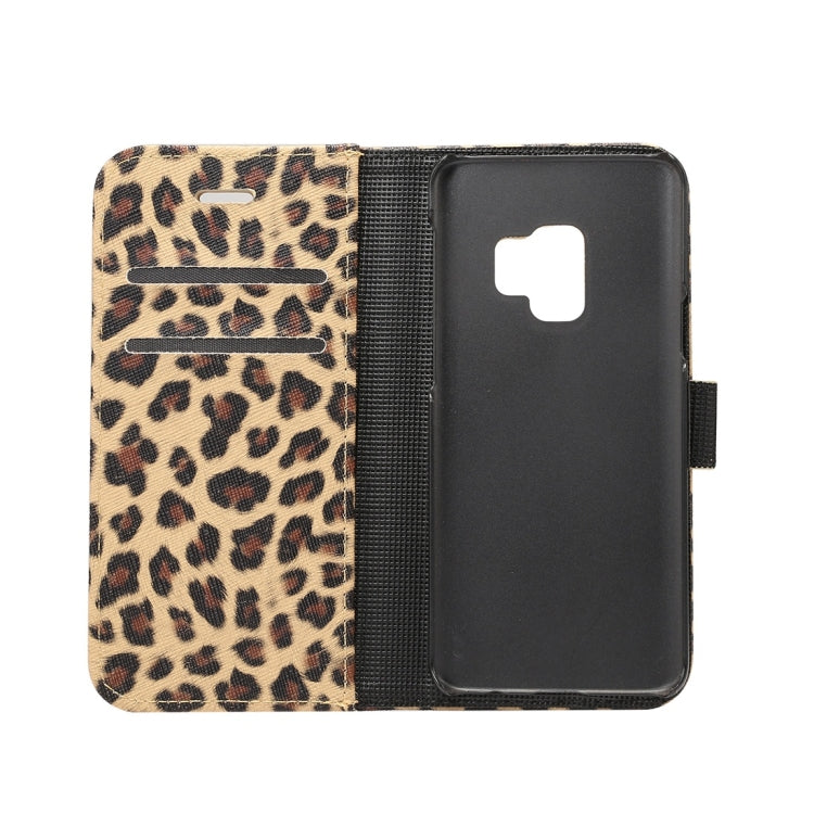 For Galaxy S9 Leopard Pattern PU + PC Horizontal Flip Leather Case with Holder & Card Slots & Wallet