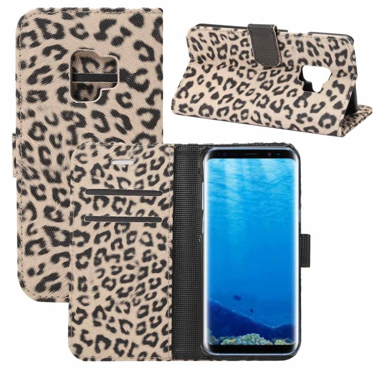 For Galaxy S9 Leopard Pattern PU + PC Horizontal Flip Leather Case with Holder & Card Slots & Wallet