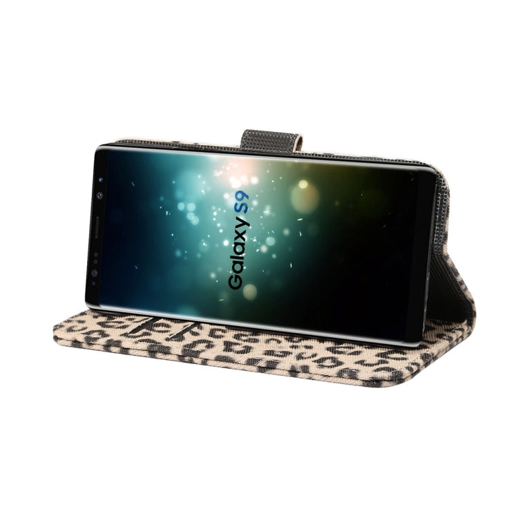 For Galaxy S9 Leopard Pattern PU + PC Horizontal Flip Leather Case with Holder & Card Slots & Wallet