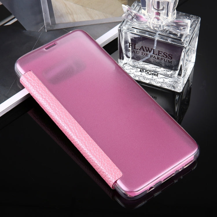 For Galaxy S8 + / G955 Litchi Texture Paste Skin High Transparency Horizontal Flip Leather Case with Sleep / Wake-up Function