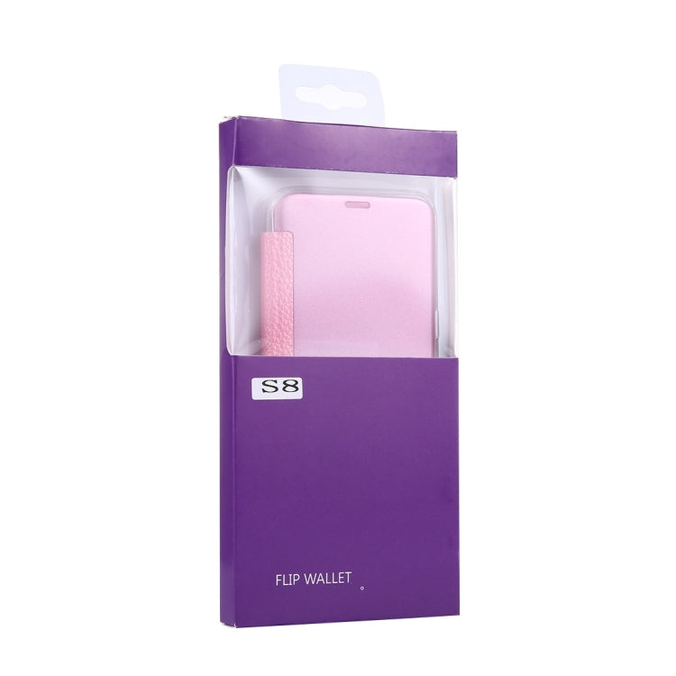 For Galaxy S8 + / G955 Litchi Texture Paste Skin High Transparency Horizontal Flip Leather Case with Sleep / Wake-up Function