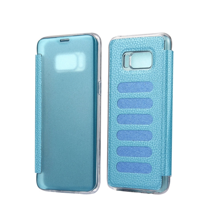 For Galaxy S8 + / G955 Litchi Texture Paste Skin High Transparency Horizontal Flip Leather Case with Sleep / Wake-up Function